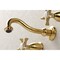 Kingston Brass KS3027NX Two-Handle Wall Mount Tub Faucet, Brushed Brass KS3027NX - alternate 4